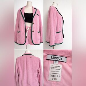 Bainoux Pink Terry Cloth Blazer & Shorts Set | 100% Giza Cotton